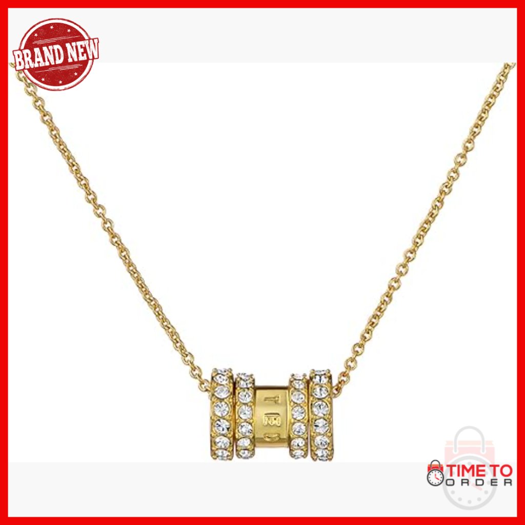 GoldTone Crystal Pendant Necklace With Lobster Clasp 45cm Chain